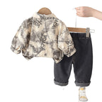 Tie dye letter long sleeved two-piece baby spring and autumn outfit