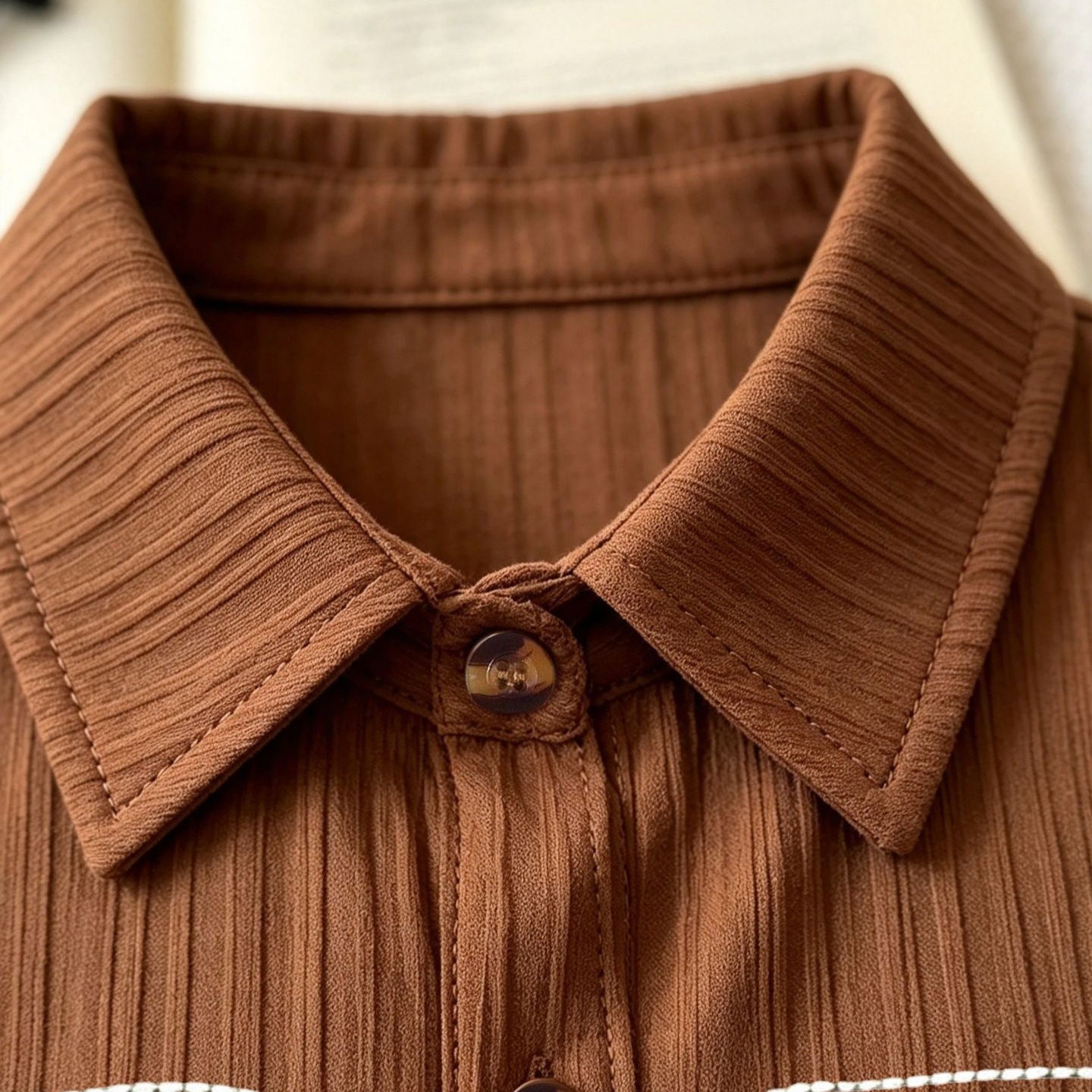Retro Vertical Stripe Embroidered Shirt Set for Boys
