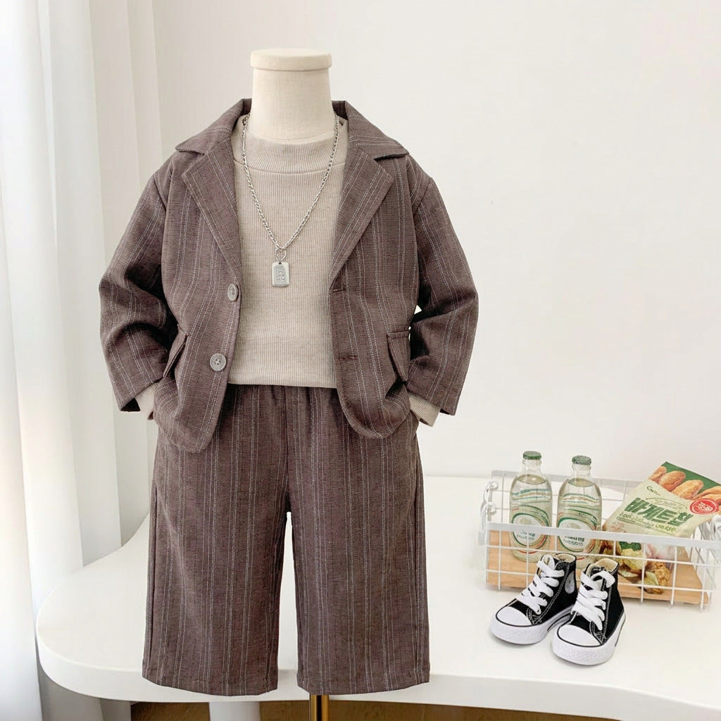 Baby Spring and Autumn Suit Long Sleeve Three Piece Set