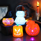 Halloween Pumpkin Lantern Electronic Candle Light Holder Portable Candlestick Night Light Halloween Decoration Prop Atmosphere Decoration