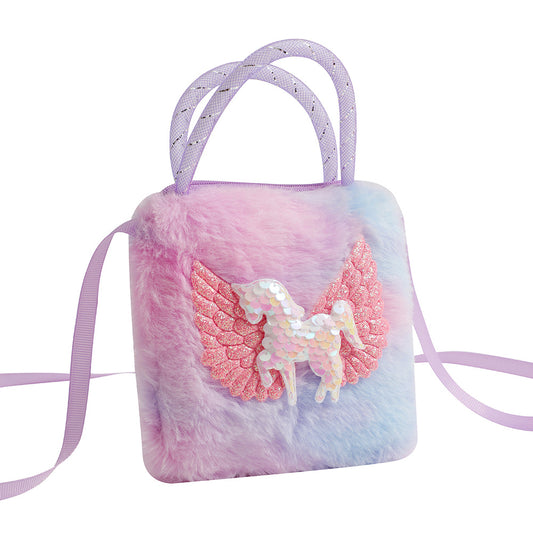 Einhorn-Plüschtasche für Kinder, Umhängetasche