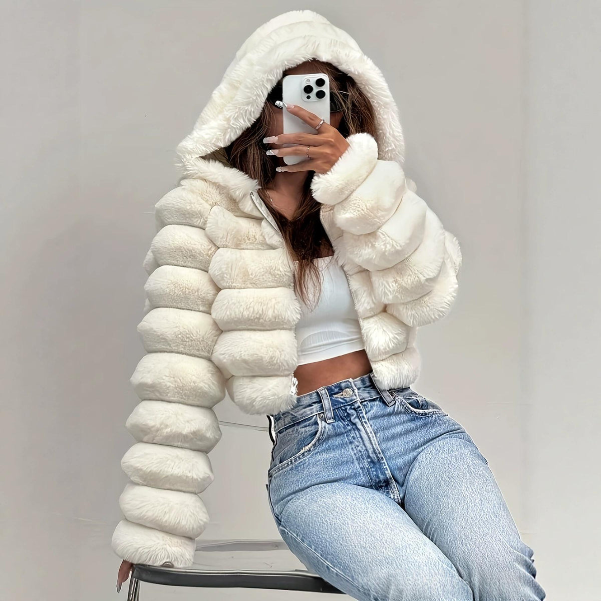 Kunstpelzmantel Damen, europäisch-amerikanischer Stil – Ansicht 2