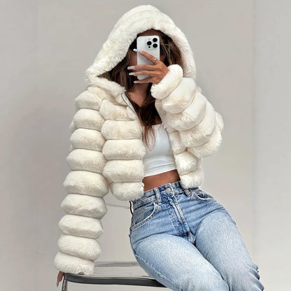 Kunstpelzmantel Damen, europäisch-amerikanischer Stil – Ansicht 2