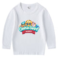Children's cotton T-shirt with round neck and long sleeved base
