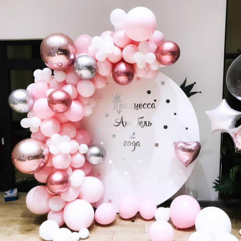 Ballongirlande in Rosa, Rot und Silber, Ballonbogen-Set – Ansicht 4
