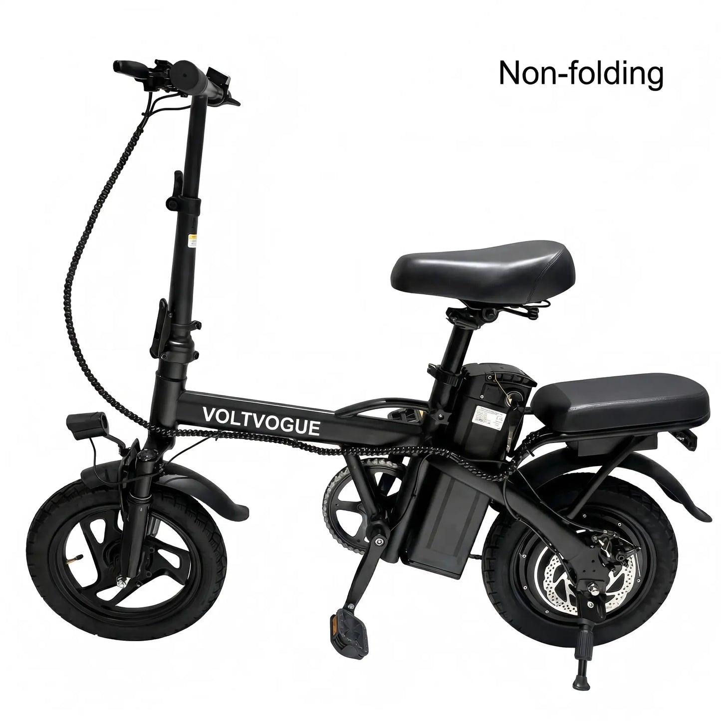 VOLTVOGUE& HQYEX Electric Bike | 500W Peak Power | Top Speed 22 MPH | 14" Pneumatic Tires | 20–23Mile Range | Dual Seat | Single Brake Lever | Height Adjustable Seat