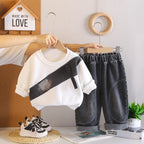 Casual hoodie long sleeved two-piece set for babies