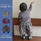 Cardigan Sweater Leopard Print Pants Three-Piece Set Outfit Boy Casual Clothing Set