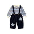 Comfy Striped Hoodie and Overalls Set for Boys Outfit Kids' Two-Piece Clothing