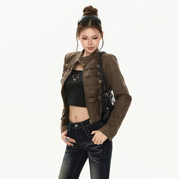 Vintage Biker-Lederjacke