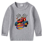 Children's cotton T-shirt with round neck and long sleeved base