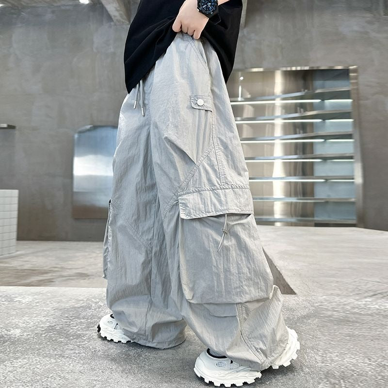 Boy's Casual Cargo Pants, StylishLoose Street Dance Children's Breathable Long Pants Trendy