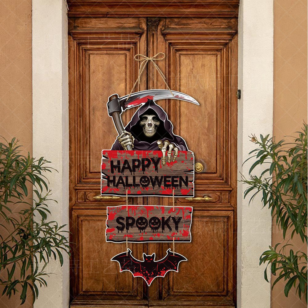 Halloween Door Hanging Decoration Pumpkin Bat Ornament for Halloween Party Decor