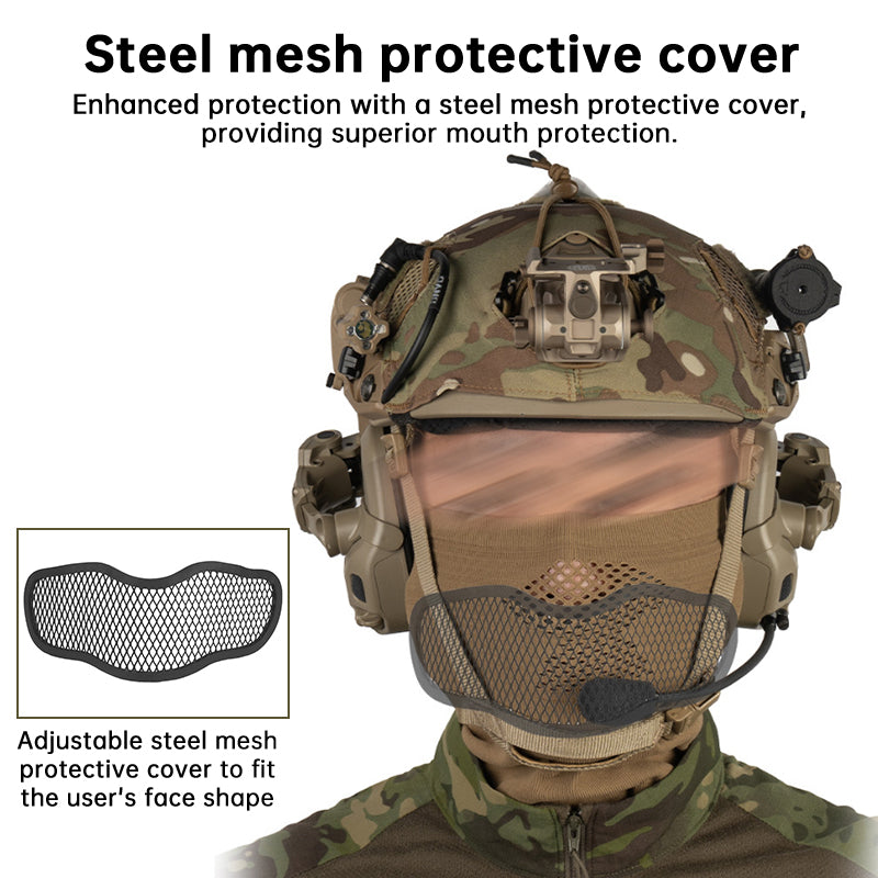 Taktische Gesichtsmaske mit Stahlnetz und Schlauchschal – Airsoft &amp; Paintball
