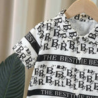 Kids Letter Print Short Sleeve Shirt Set, Boy's Loose Denim Shorts Two-Piece Set