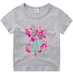 Short sleeved T-shirt girls' pure cotton base shirt