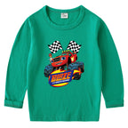 Children's cotton T-shirt with round neck and long sleeved base