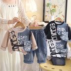 Sweatshirt long sleeved two-piece set for baby's spring and autumn casual wear