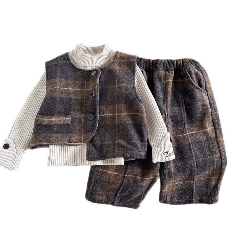 Autumn irregular sweater three piece set
