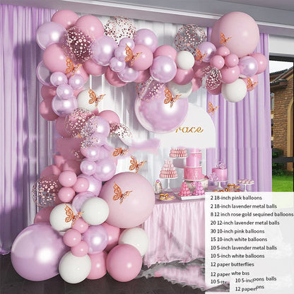 Ballongirlande in Metallic-Rosa und Flieder – Ansicht 4
