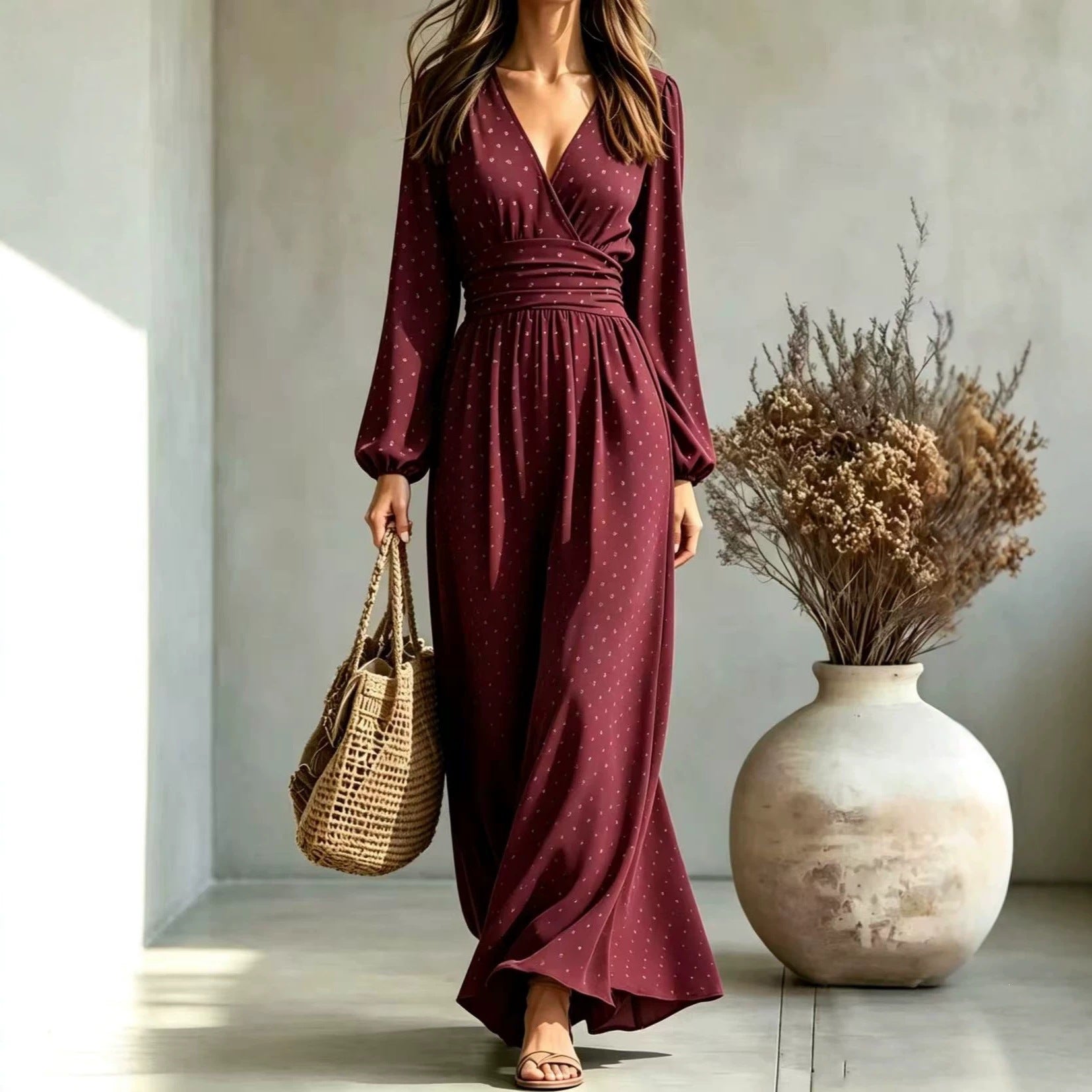 Sommerkleid V-Ausschnitt Elegant