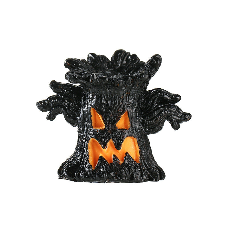 Halloween Decoration Resin Tree Spirit LED Light-Up Resin Ornament Creative Halloween Gift
