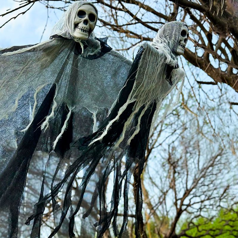 Halloween Hängegeist mit Totenkopf, ca. 85 cm – Ansicht 6