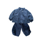 Spring Children's Plaid Coat Cartoon T-Shirt and Casual Pants