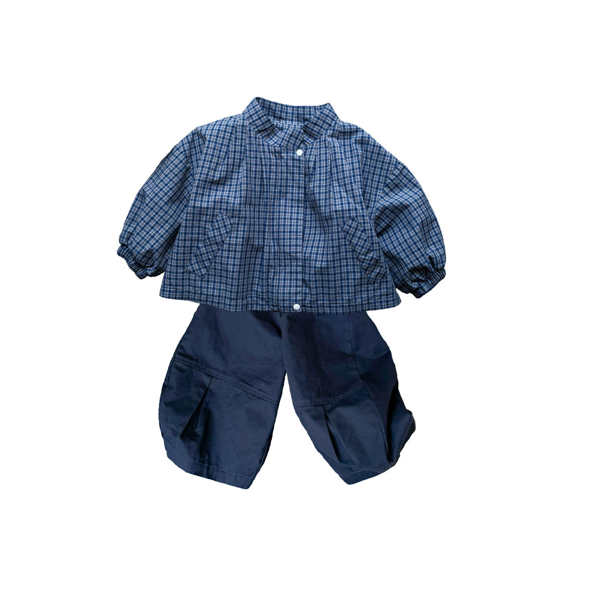 Spring Children's Plaid Coat Cartoon T-Shirt and Casual Pants