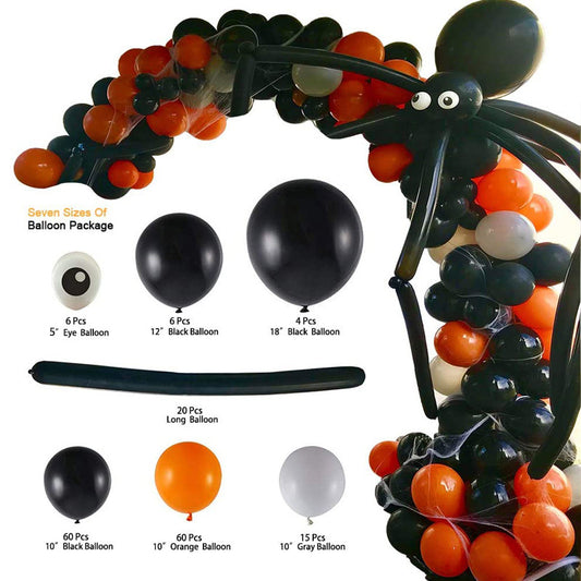 Halloween Ballongirlande Schwarz mit Spinnennetz – Ansicht 2