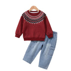 Denim Cargo Pants 2-Piece Set for Boys