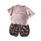 Cotton Boy's Outfit Set, Korean Style Casual Two-Piece Set for Kids
