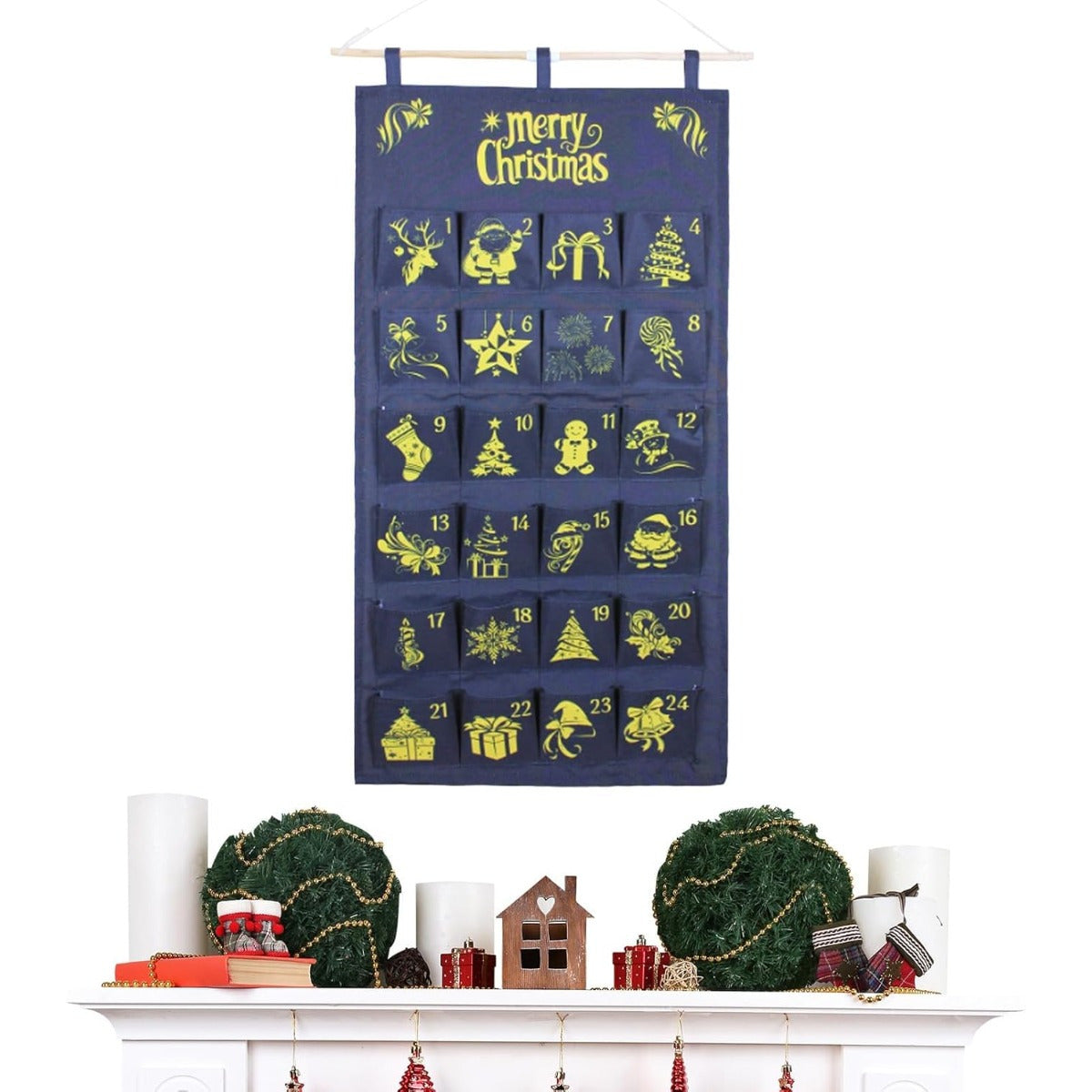 Adventskalender aus Stoff mit 24 Beuteln zum Befüllen – Bild 5