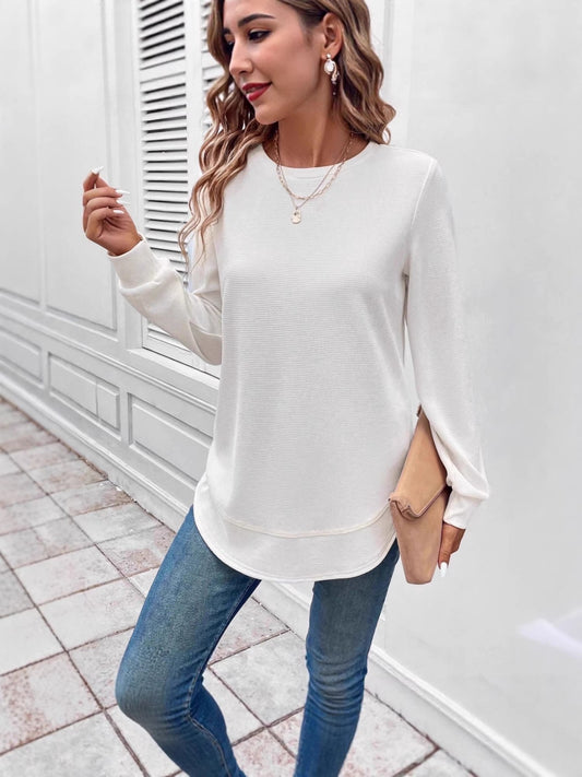 Basic Longsleeve Asymmetrisch