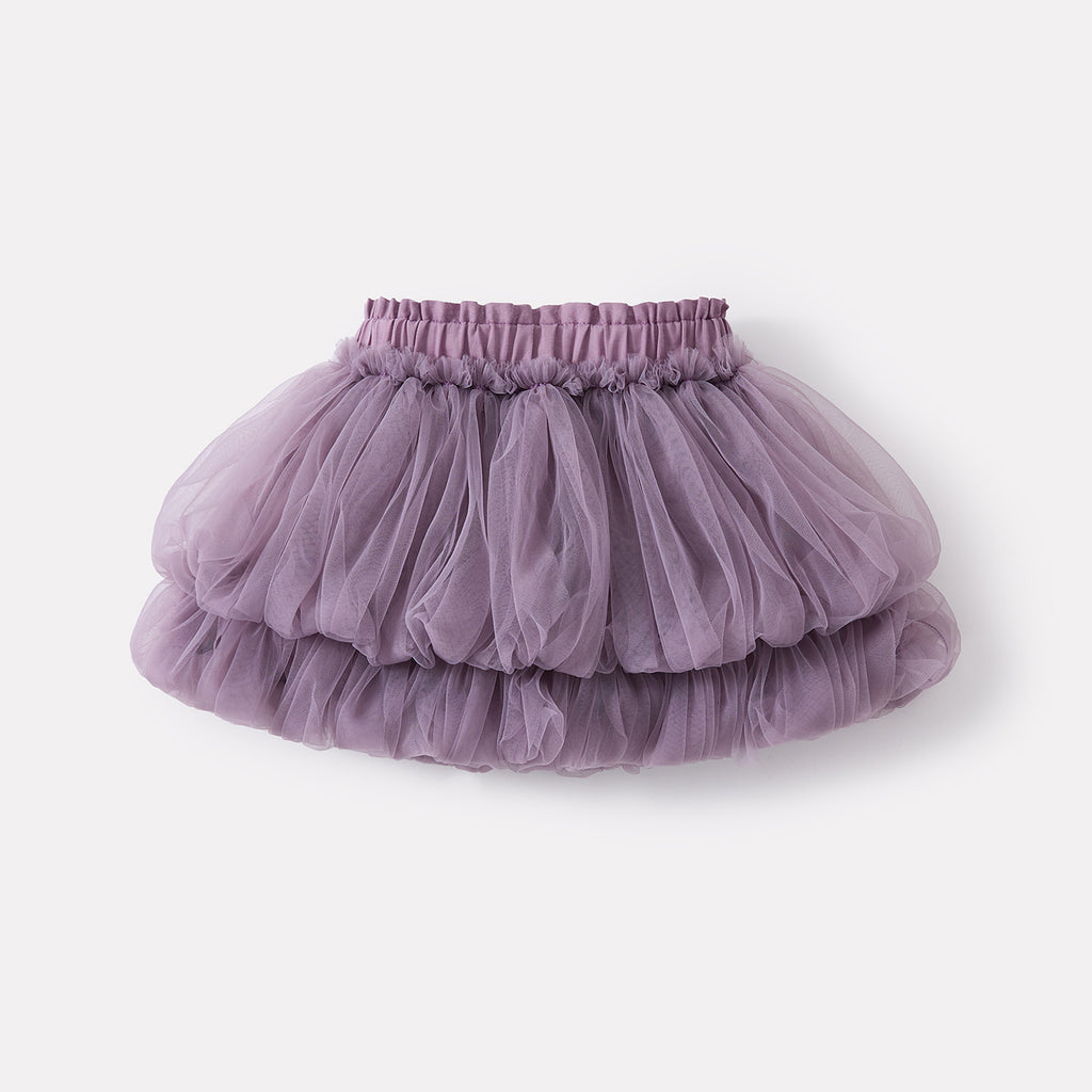 Bow Knit Vest and Mesh Skirt Two-Piece Set for Baby Girls Casual Cool Style