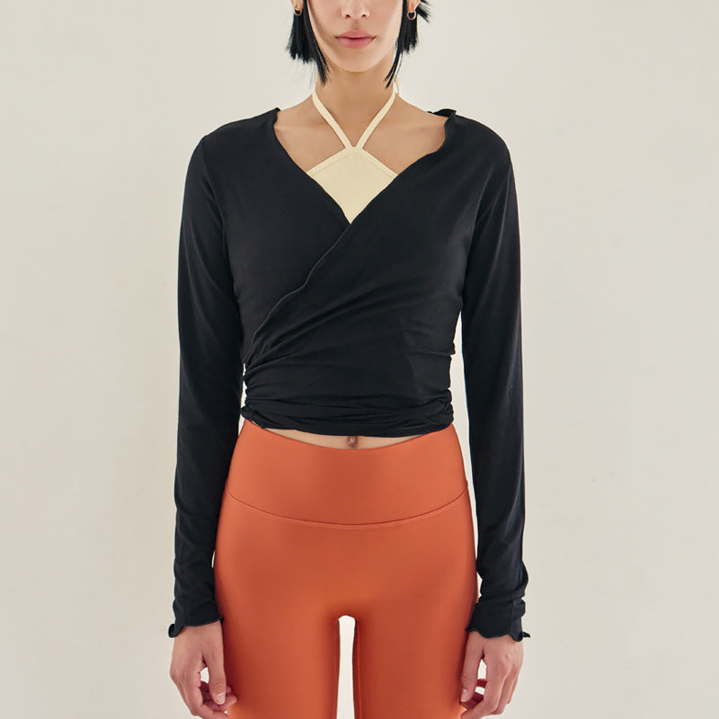 Yoga-Cardigan-Top mit Bindeband, vielseitig