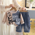 Sweatshirt long sleeved two-piece set for baby's spring and autumn casual wear
