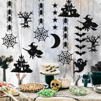 Halloween Decorative Streamer Hanging Decorations, Halloween Spider Witch Ghost Bat Ornaments, Halloween Party Atmosphere Decoration Props 6pcs