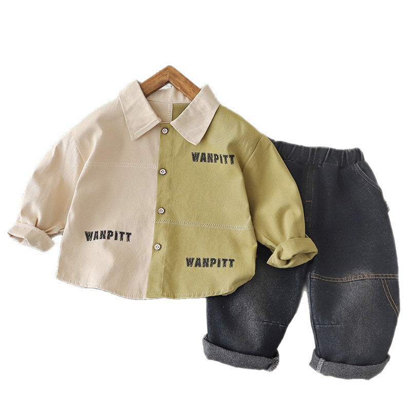 Spring and Autumn Shirt Long Sleeve Two Piece Set