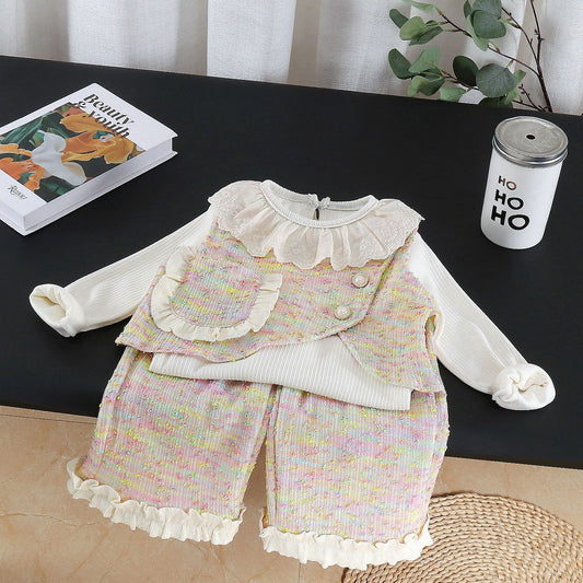 Baby-Mädchen Herbst-Set langarm, dreiteilig