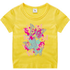Short sleeved T-shirt girls' pure cotton base shirt