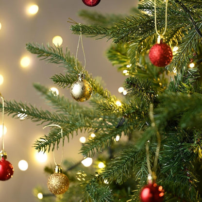 Rote und goldene Christbaumkugeln im 49-teiligen Set – Bild 3