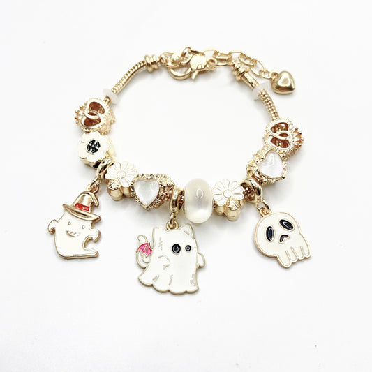 Halloween Armband Geist Kürbis Glanzeffekt