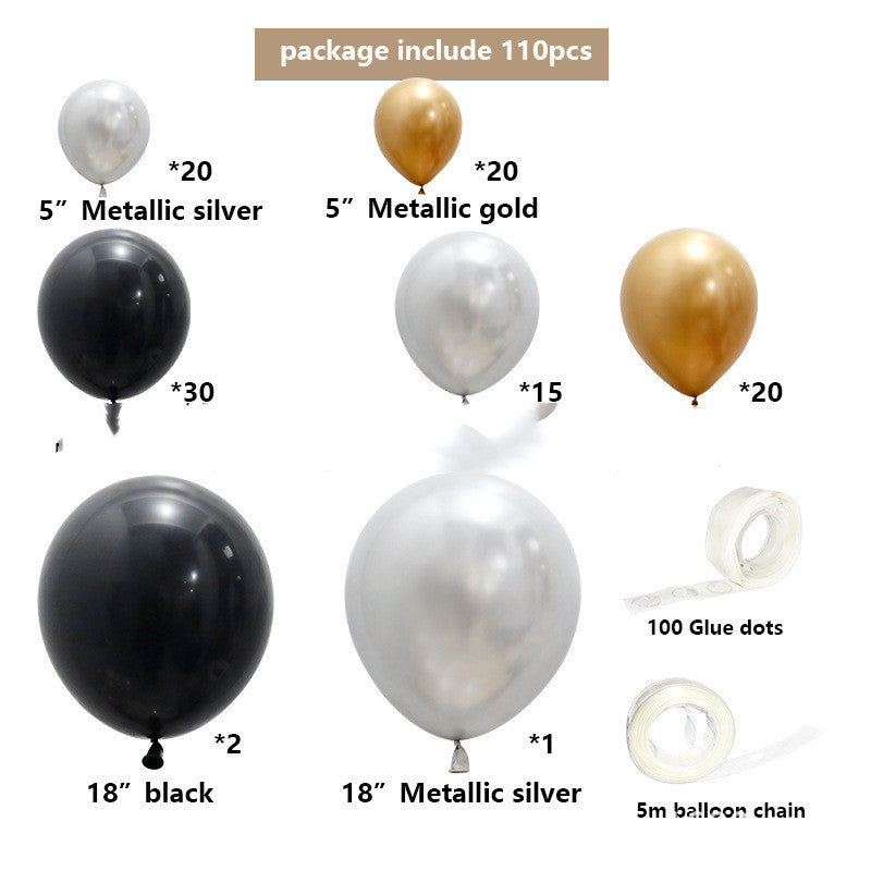 Ballongirlande in Schwarz-Gold, Ballonbogen-Set – Ansicht 3