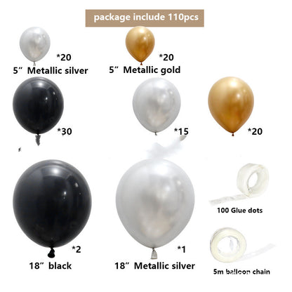 Ballongirlande in Schwarz-Gold, Ballonbogen-Set – Ansicht 3