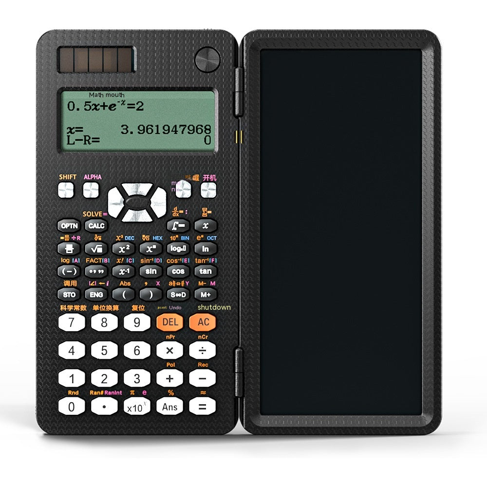 2-in-1 Klapp-Taschenrechner mit Schreibtablett, wissenschaftlich – Ansicht 3