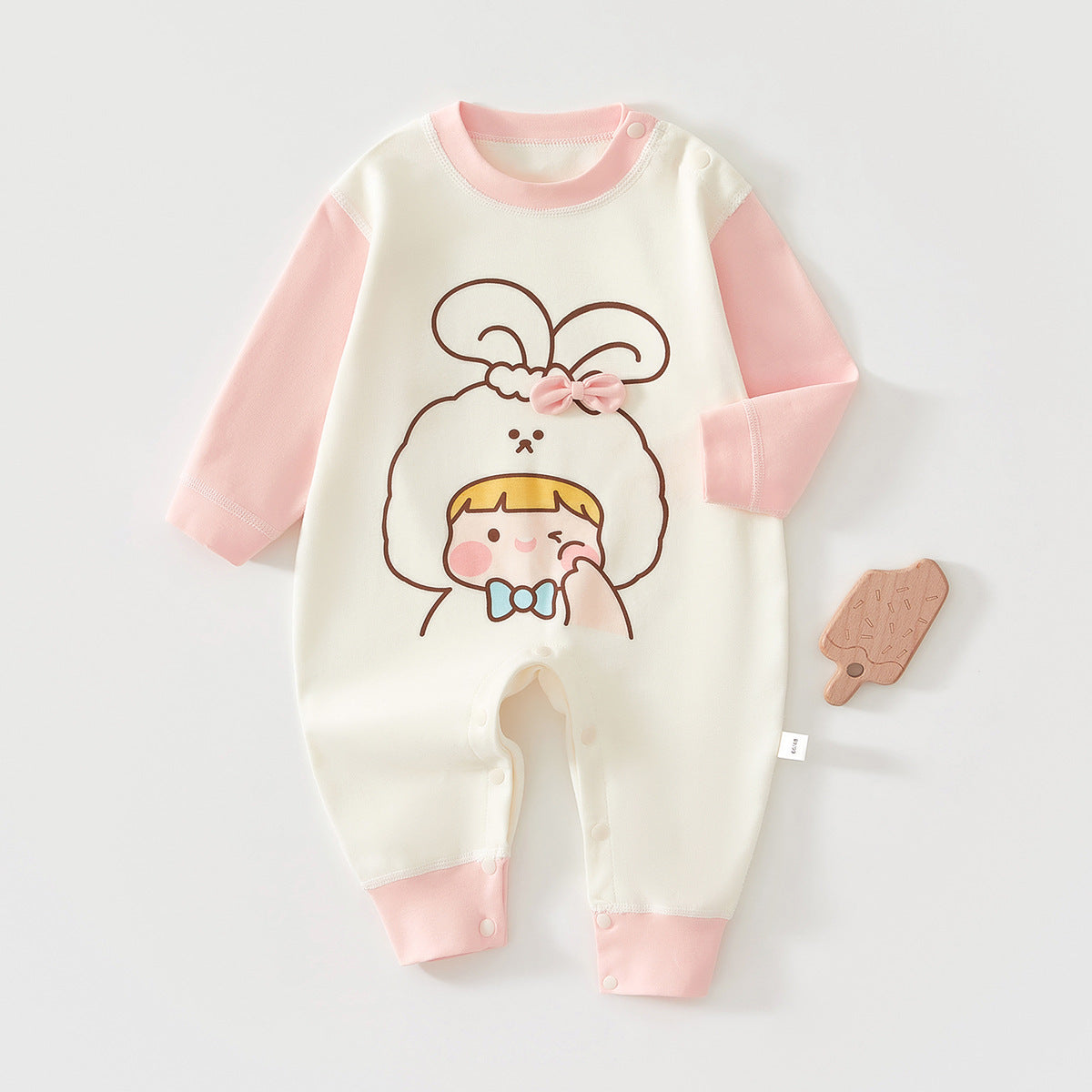 Cute Baby Cotton Long Sleeve Onesie for 0-15 Months