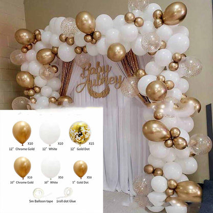 Ballongirlande in Weiß und Gold, Ballonbogen-Set – Ansicht 4