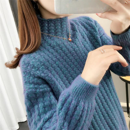 Damen-Rollkragenpullover mit Zopfmuster – Bild 5
