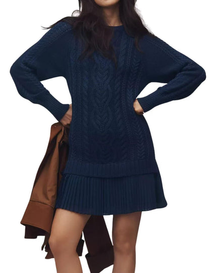 Bequemer Casual-Strickpullover mit Zopfmuster für Damen